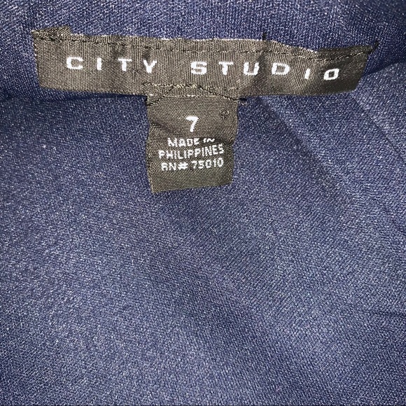 City Studio Strapless Navy Satin Pleated Formal Party Wedding Homecoming Dress - Picture 5 of 9